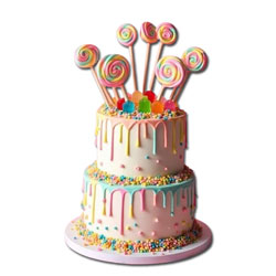 Pineapple cake decorated with Candy sticks - 5kg - code FC03